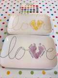 Love Baby Footprint Plates