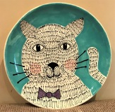 Smart Kitty Cat Plate